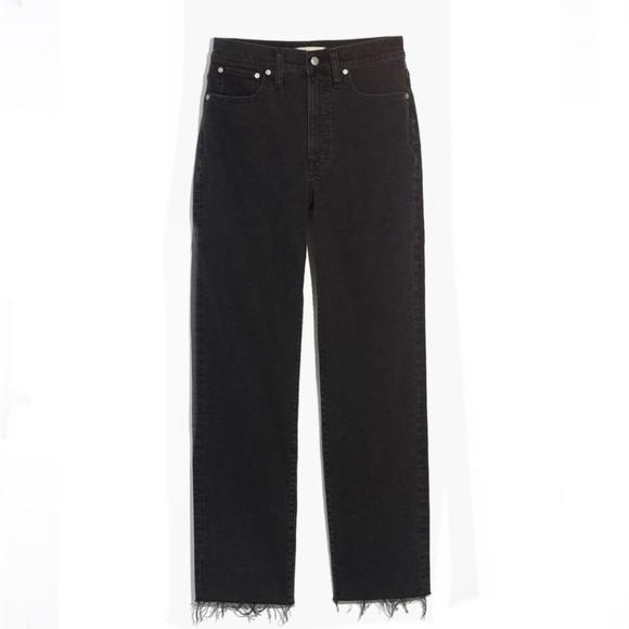 Black Curvy Perfect Vintage Straight Jean Madewell - Picture 1 of 8